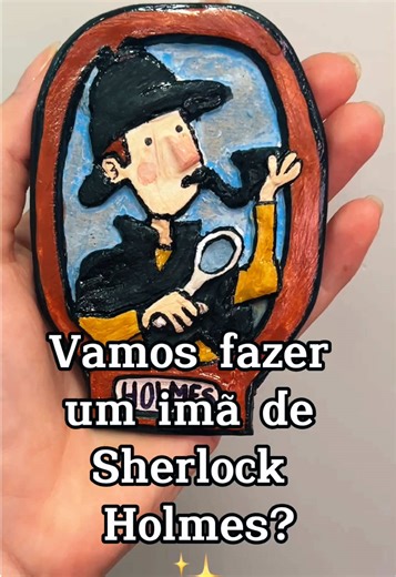 Imã de Geladeira Sherlock Holmes em Cerâmica Fria