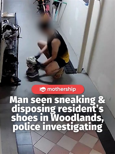 On the morning of Apr. 10, a Woodlands Drive 73 resident discovered that the shoes of his twins, left on a rack outside their home, was missing. He checked the CCTV footage and discovered that a man had taken them and thrown them down the rubbish chute. The footage was shared on Facebook, where some commenters suggested that there might be history between the resident and the man, but the resident said he has never seen the man before. Another Woodlands resident also claimed to have had a simila