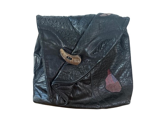 Vintage Sharif Black Patchwork Leather Crossbody Bag Convertible Clutch and Adjustable Strap - Etsy