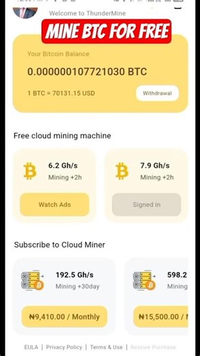 Free BTC mining platform #btc
