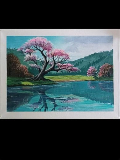 This Reflection Looks TOO Real 😳🌸 #Shorts #viral #art #shortvideo #drawing #viralvideo #painting