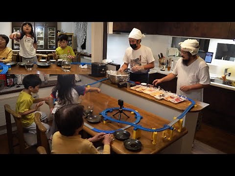 Conveyor belt sushi made at home in Japan