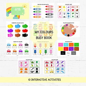 My Colours Busy Book, Toddler Activities, Learning Binder, Educational Resources, Homeschool Materials, Early Childhood Development, Teacher - Etsy