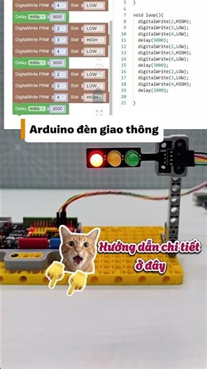 Hướng dẫn chi tiết lập trình Đèn Giao Thông arduino và Mixly