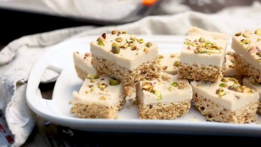 Check out this Raw Coconut Ginger Slice recipe video, perfect for school lunches. | Fresh