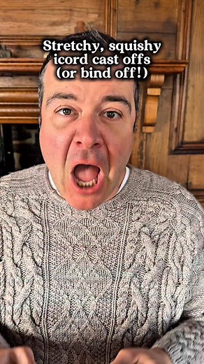 This is my all time way to cast off (or bind off!). Other tips: 1. If you want more of a sharp corner to your work, before knitting the first two stitches, use a knitted cast on to add two stitches 2. Your icord can be 4 or 5 stitches if you want it really big (or 1 or 2 if you don’t!) 3. I ALWAYS size up needles when casting off to give more stretch. In this video I’m going up from a 7mm to a 10mm needle | Cleevelyknits