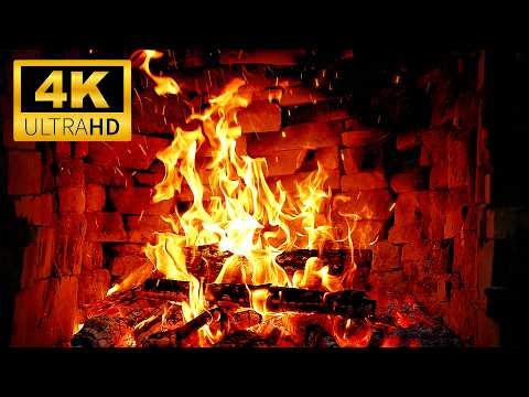 🔥 4K Crackling Fireplace Ambience 🔥 Cozy Fireplace with Burning Logs & Relaxing Fire Sounds