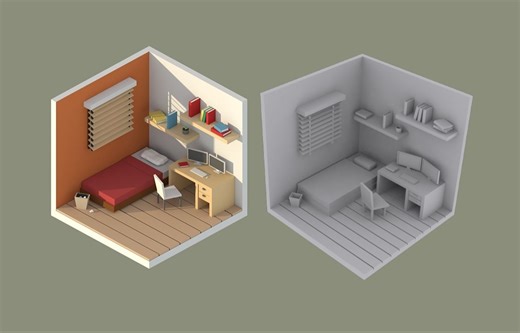 【3dmax】简单上手box室内小场景搭建教学，零基础场景建模案例，3Dmax小白入门基础软件操作练习演示视频