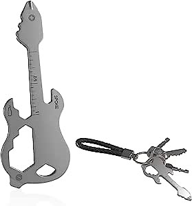 Multi-tool Original Stainless Steel Key Shaped Pocket Tool for Keychain 12-in-1 Mini Multifunctional Tool - 6+ Common Tools - Gift for Men, Women (1 Pack)