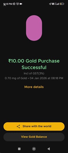Jan 4 Day(4/365) of Turning Pocket Money into Gold in Fampay app #gold #digigold #money #fampayapp