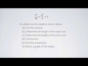 (Precalculus) Ellipse Basics - Problem
