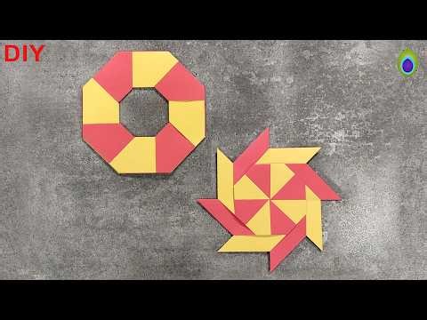 How to Make Ninja Spinning Dart from Paper | Origami Transforming Ninja Star Dart Making DIY
