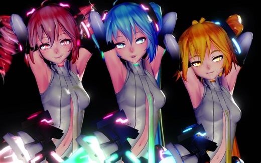 Phao - 2 Phut Hon Hip Sway TikTok Dance【MMD】Miku Neru Teto