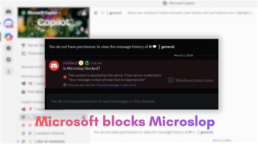 Microsoft gets tired of “Microslop,” bans the word on its Discord, then locks the server after backlash