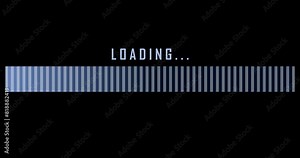 loading bar line 2D object animation. web loader flat color 4K video, alpha channel. vintage striped progress bar animated item on transparent background.