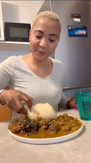 Mercy on Instagram: "Asmr smily soup & pounded yam #asmr #asmrfood #asmrsounds #asmreating #eating #mukbang #yummy #food #eatingshow #mukbangasmr #yummyfood #asmrcommunity #goodfood #healthyfood #delicious #africanfood #nigerianfood"