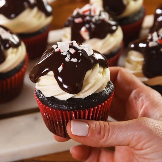 435K views · 3K reactions | Peppermint Bark Cupcakes are the offical...