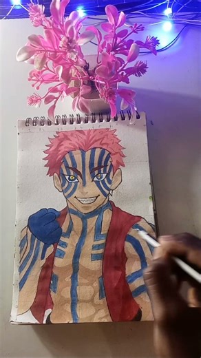 Akaza drawing tutorial #shortsfeed #animedrawing #shorts