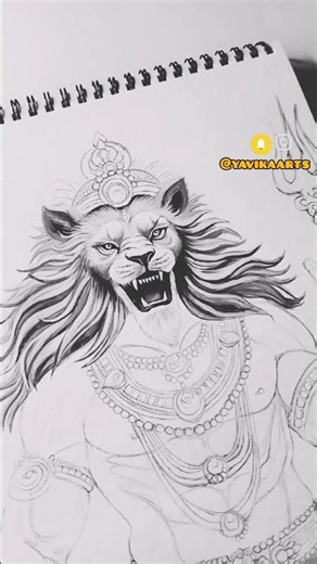 how to draw lord Mahavtar narasimha #narasimha#drawing#trending ‎⁨@YavikaArts#shortsviral#shorts