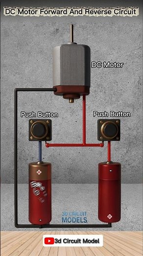 DC Motor Forward & Reverse Circuit Push Button Control #shorts #viral #diy