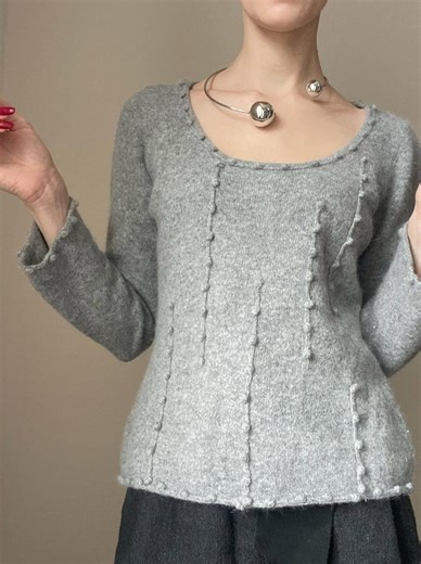 Warm Grey Women's Wool and Angora Sweater for Cold Weather - Etsy