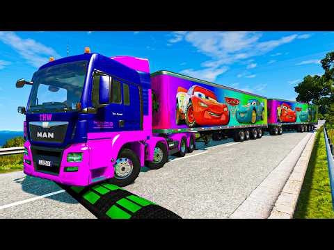 Trucks Cars vs Massive Speed Bumps vs Giant Bulge BeamNG Drive