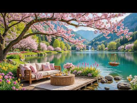 Happy Moments Spring Vibes in March 🌷🌊 Soft Piano & Birds Chipping for Study
