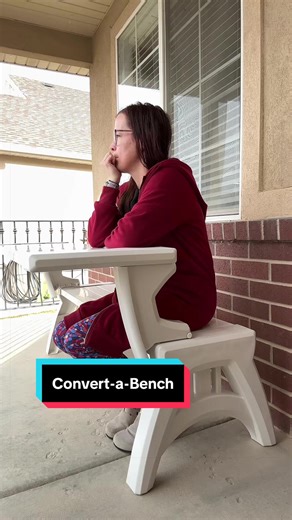 The convert a bench. One of my favorite purchases on tik tok shop. #porchbench #benchtable #benchtotable #tiktokshopcreatorpicks #tiktokshopstockup