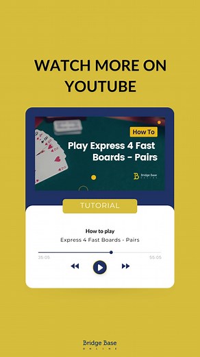 Express 4 Fast Boards Pairs is a fast-paced game that offers flexibility and fun. You can play quick 20-minute games anytime and earn BBO points. Watch this tutorial video on YouTube of how to play the tournaments!  https://loom.ly/acwGaDQ #BridgeGame #Tutorial #BBO | BBO - Bridge Base Online | Facebook