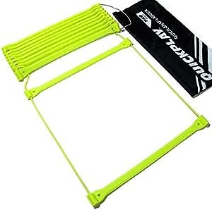 QuickPlay PRO No Tangle Agility Ladder with Quick Lock Adjustable Flat Rungs + Carry Bag (11-Rung) Multi-Sport Speed Training Ladder