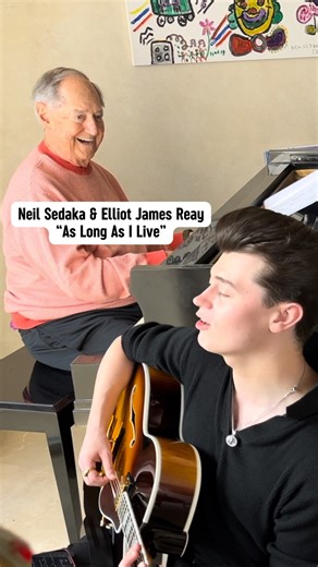 I had a wonderful time meeting and playing my songs with rising star Elliot James Reay! Here we are singing “As Long as I Live” from 1959. | Neil Sedaka