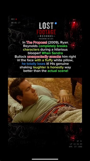 In The Proposal (2009), Ryan Reynolds completely breaks character over a surprise pillow attack