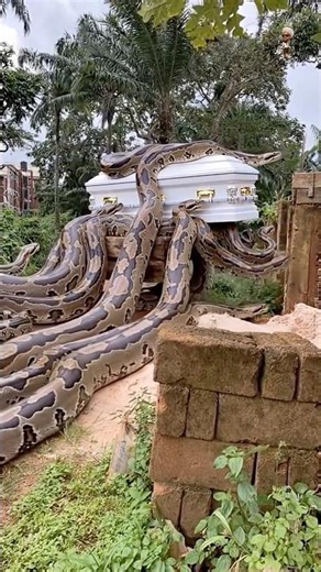 🐍🐍🐍 When 12 giant pythons fight over who will carry one casket… 😂💀