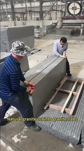 Natural granite cut into granite slabs