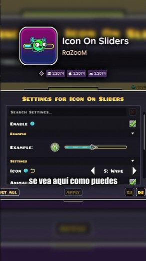 Mod: Icon On Sliders #gdupdate #geometrydash #geode #gd
