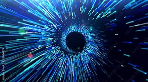 Spiral movement of particles, smooth spiral movement. Motion. Abstract animation with spinning flying stars in outer space.