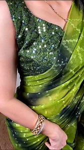 C2600899985TF *PATTERN-* *Saree- spray print saree with zari jacquard & tussles in pallu* *Blouse- sequins with thread work in blouse.* | Fashion Point