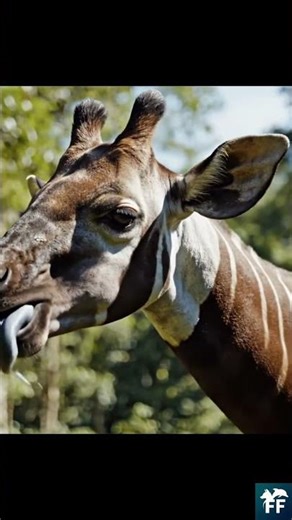 Okapi, with a tongue long enough to clean her ears 👅👂