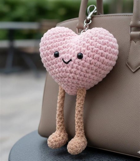 Crochet Cute Hear Heart Bag Charm PDF Pattern – Love Heart Amigurumi, Easy Valentine Gift Crochet Tutorial - Etsy