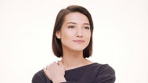 Portrait of young pretty girl smiling.