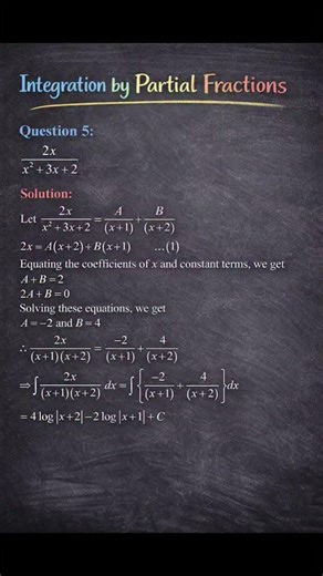 Integration for partial fraction....!#maths #integration
