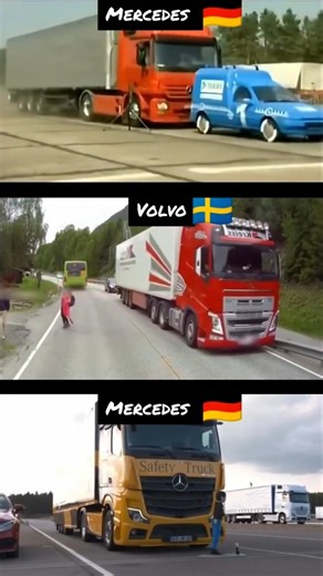 🚛 Brake Test: Mercedes Truck vs Volvo Truck || Mercedes Truck vs Volvo Truck Brake Test 😱