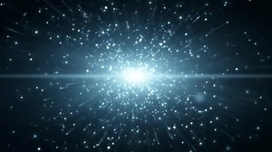 Seamless loop, Blue particles explosion, Flicker Light effect.