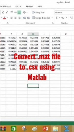 Convert .mat file to .csv using Matlab