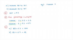 Percentage Increases and Decreases - Percentage Multipliers