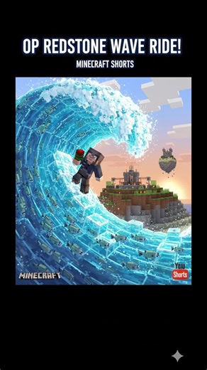 Minecraft riding wave 😱 #minecraft #shortsminecraft #youtube #trend #build #mixtape #krish #mojang