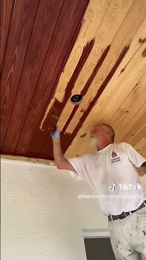 The Process of Staining a Wood Ceiling