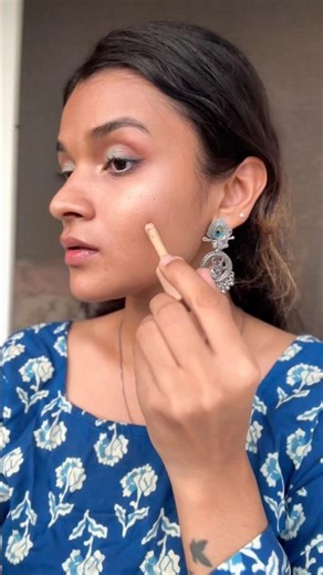 *Soft Indian* Makeup Look for *Kurti* 💙// Natural Glam Tutorial #grwm #indianmakeup #ethnicmakeup