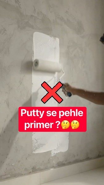 🚨 Putty Se Pehle Primer Lagana Chahiye? #construction #putty #waterproofing #viral #trending