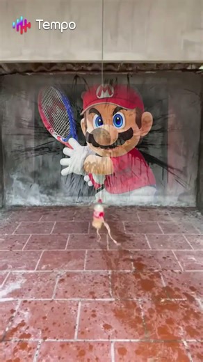 in a bottle on the wall of Mario in Mario Tennis Fever #tempoapp